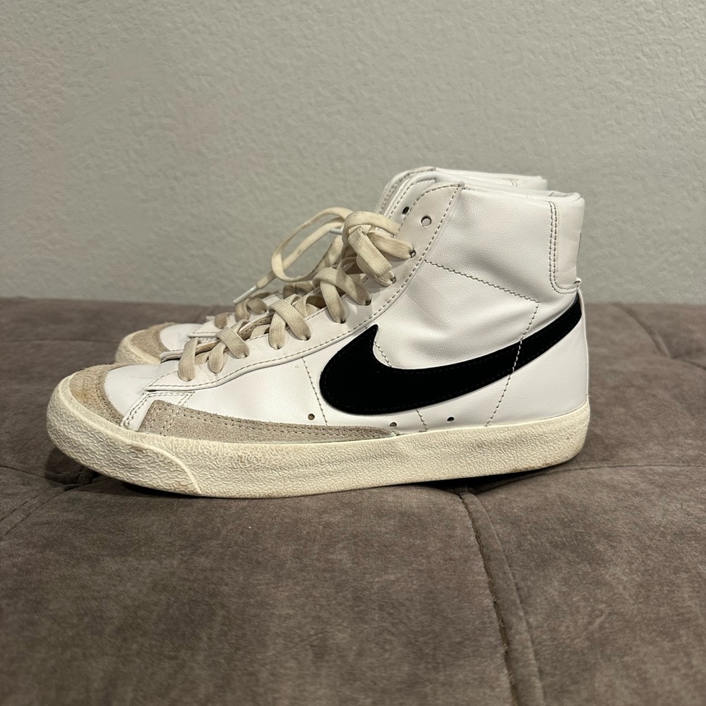 Nike White and Black High-Top Sneakers